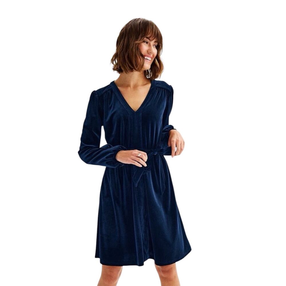 Whimsigoth Velvet Draper James Navy Dark Romantic Belted Dress Plus Sz XXL